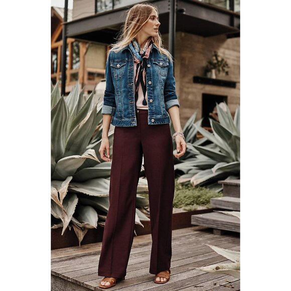 NWT J. Jill Womens Plus Size 18 18x31 Spiced Wine Purple Twill Trouser Pants NEW - Picture 1 of 4